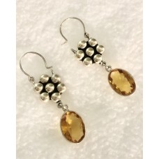 379 boucles d'oreilles citrine, argent sterling